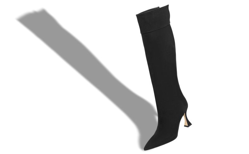 Miralonepla, Black Suede Knee High Boots  - US$1,550.00