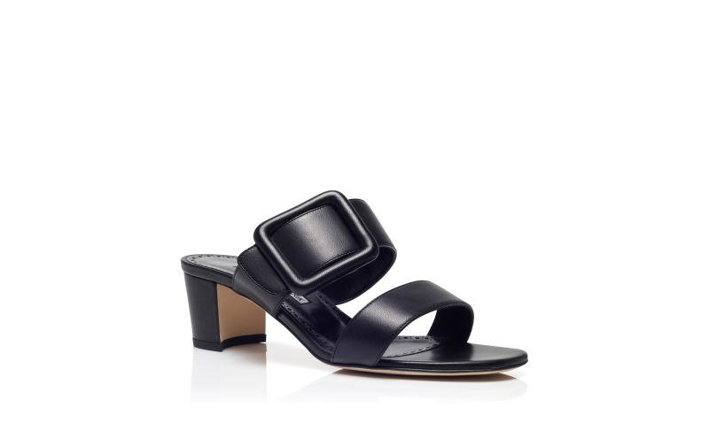 Titubanew, Black Nappa Leather Open Toe Mules - US$845.00