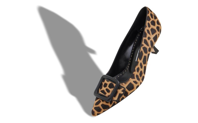 Maysalepump 50, Brown and Black Calf Hair Animal Print Pumps - £845.00
