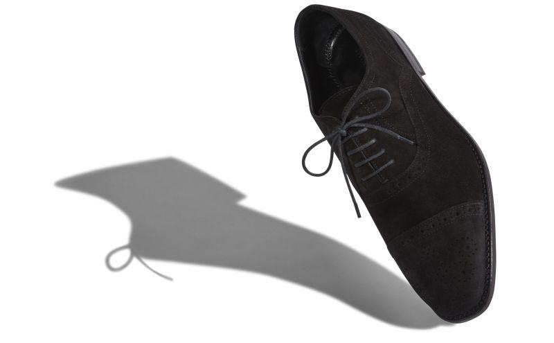 Witney, Black Suede Cap Toe Oxfords - £695.00