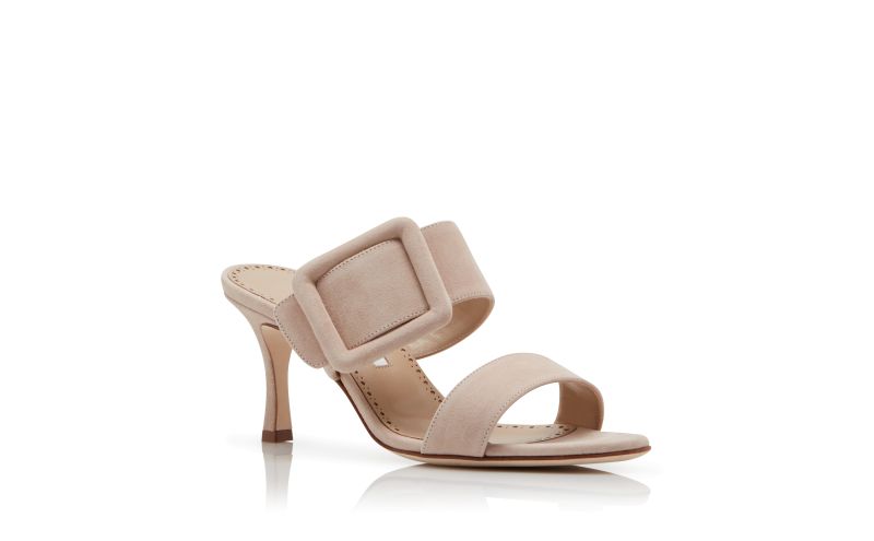 Gable, Light Beige Suede Open Toe Mules - CA$1,095.00