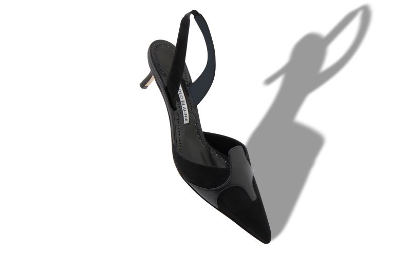 Poligleto, Black Suede Slingback Pumps - US$507.00 