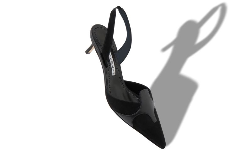 Poligleto, Black Suede Slingback Pumps - £695.00 