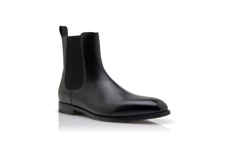 Delsa, Black Calf Leather Ankle Boots - AU$1,985.00