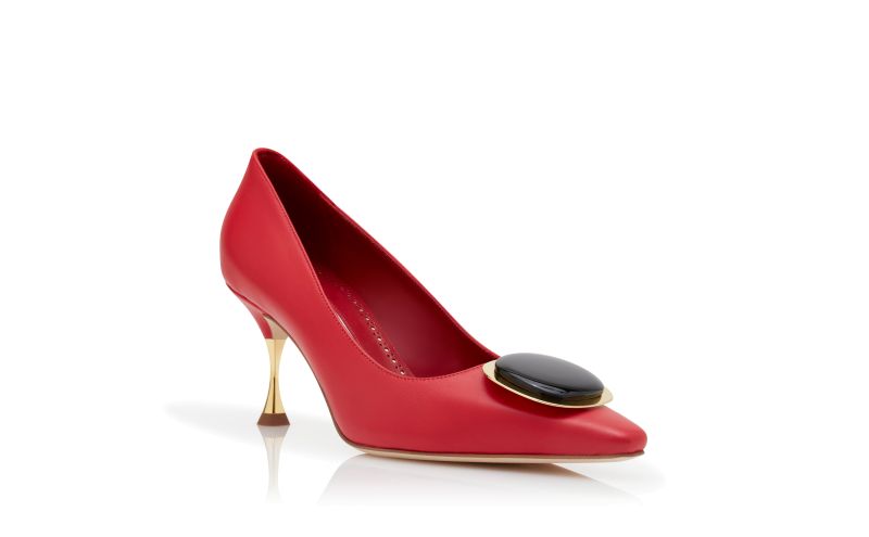 Chiaran, Red Nappa Leather Pointed Toe Pumps - AU$1,059.00
