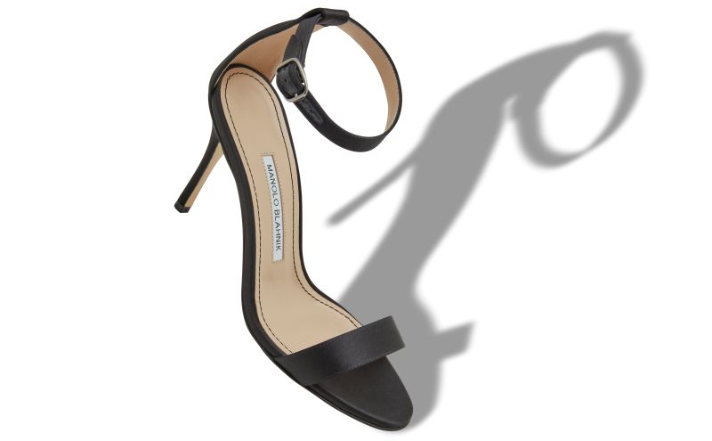 Chaos, Black Satin Ankle Strap Sandals - CA$1,115.00 