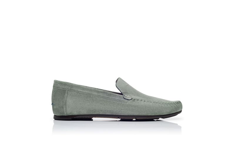 Side view of Alder, Khaki Suede Slippers - US$935.00