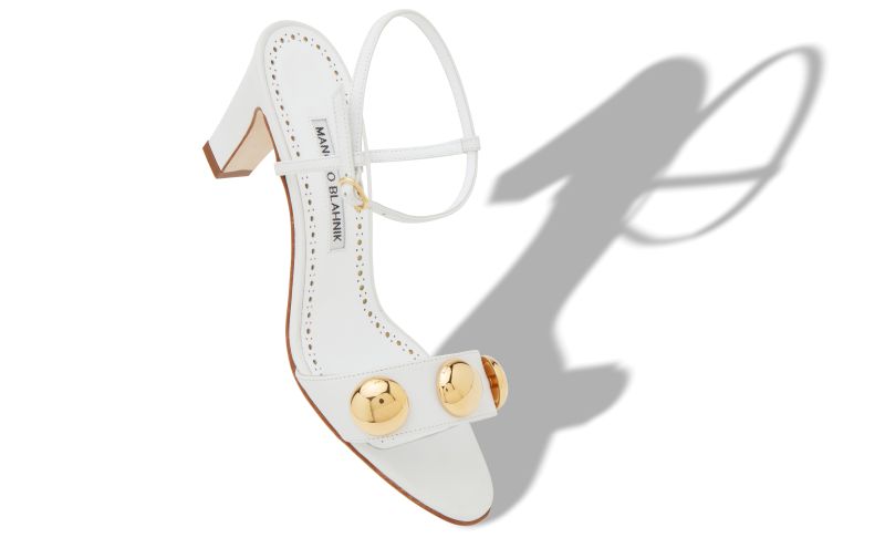 Chaouhenhi, Cream Calf Leather Ankle Strap Sandals - AU$1,535.00 