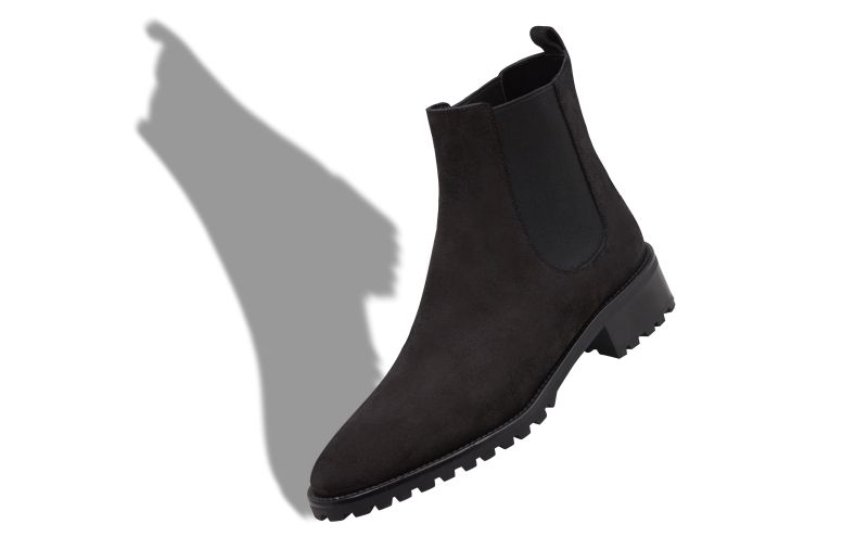Chelata, Black Suede Chelsea Boots - US$995.00