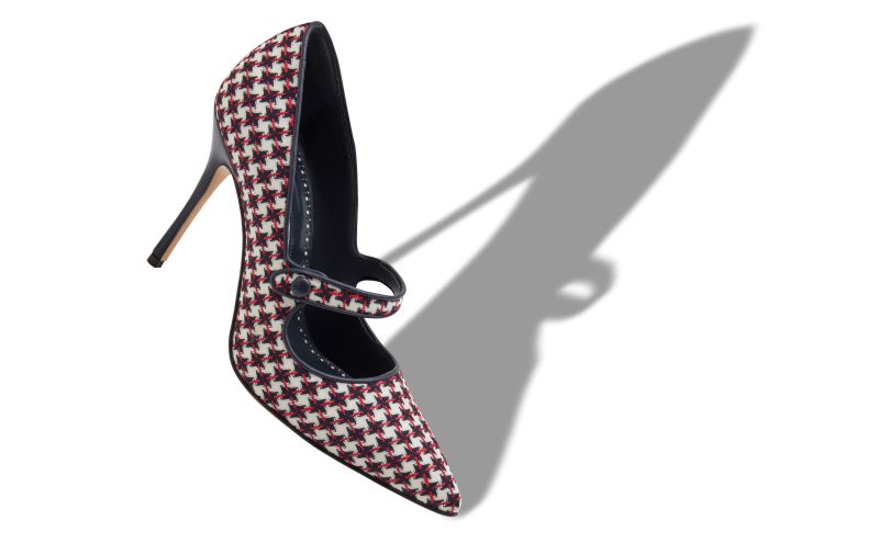 Camparinew, Black Wool Dogtooth Mary Jane Pumps - CA$1,295.00 