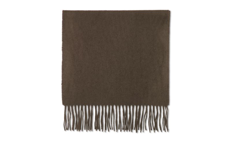 Side view of Barra, Brown Cashmere Scarf - £250.00