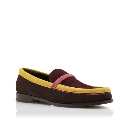 Brown, Pink, Yellow and Red Crosta Loafers