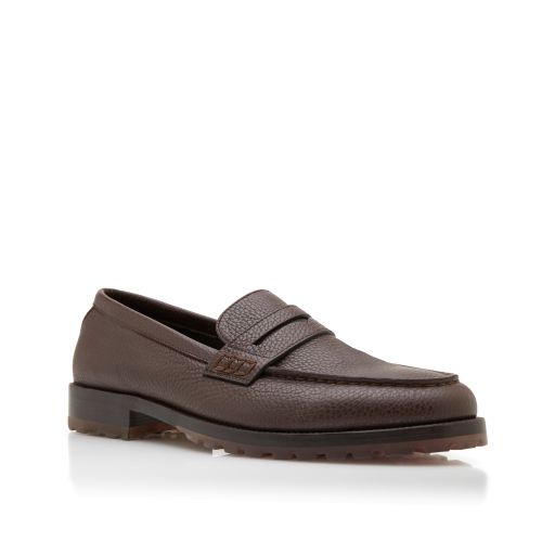 Dark Brown Calf Leather Penny Loafers