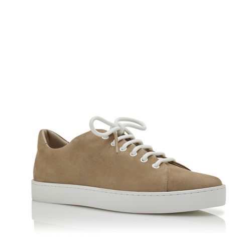 Beige Suede Low Cut Sneakers