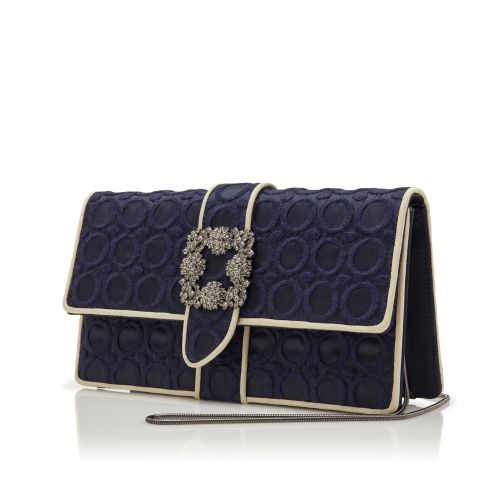 Navy Blue Silk Clutch