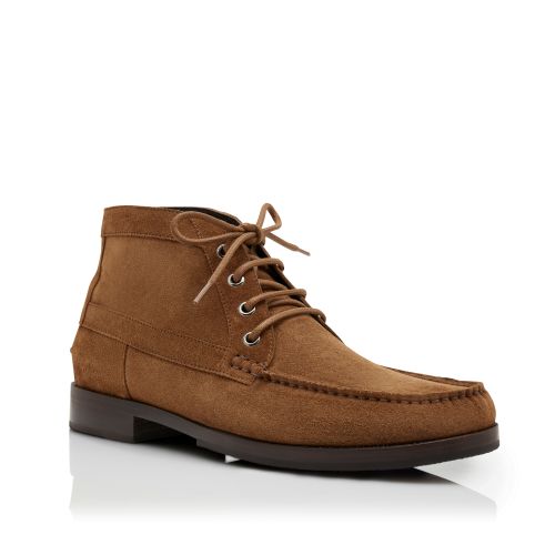 Brown Calf Suede Ankle Boots