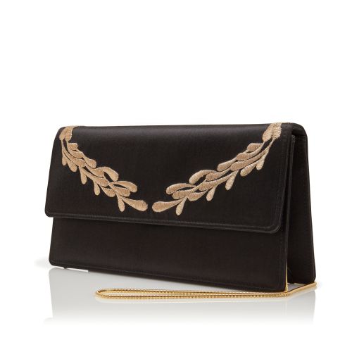 Black and Gold Satin Clutch