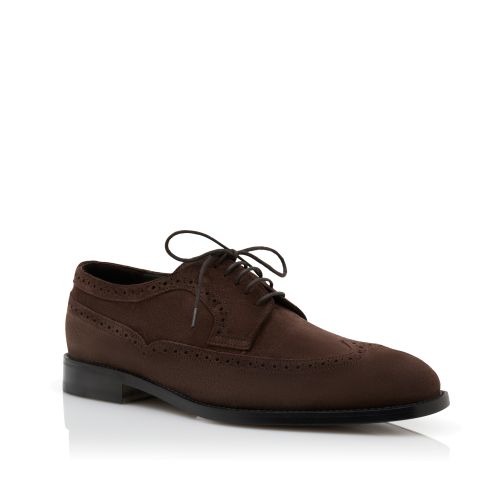 Dark Brown Suede Lace-Up Oxfords