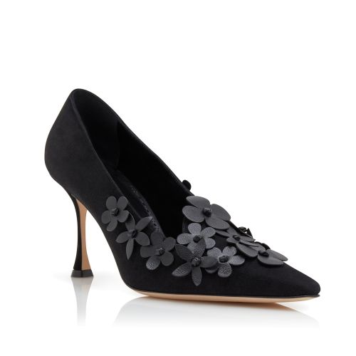 Black Suede Pointed Toe Pumps