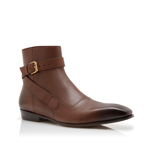 Brown Calf Leather Ankle Boots 