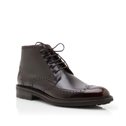 Dark Brown Calf Leather Ankle Boots
