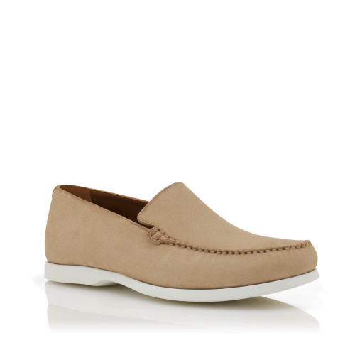Beige Suede Boat Shoes