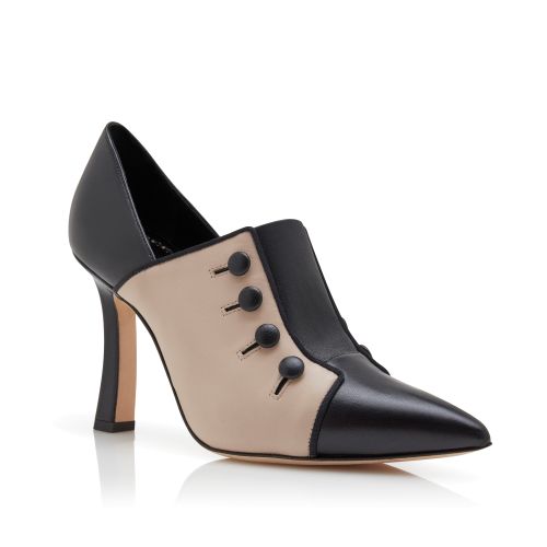 Beige Nappa Leather Shoe Booties