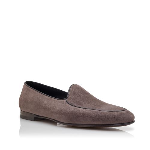Grey Suede Loafers 