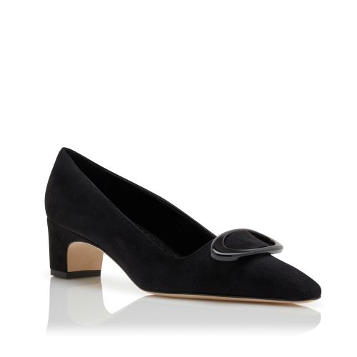 Black Suede Pointed Toe Pumps