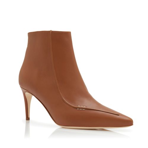 Brown Calf Leather Ankle Boots