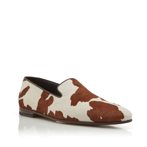 Cow Print Calf Hair Loafers 