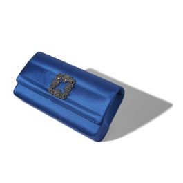 blue satin clutch