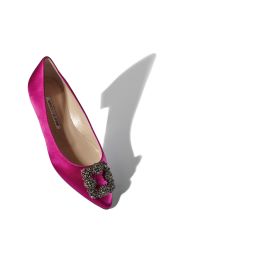 Manolo Blahnik Pink Satin Hangisi Flats Womens Shoes Flats and flat shoes Ballet flats and ballerina shoes 
