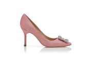 HANGISI GLITTER 90 | Pink Glitter Fabric Jewel Buckle Pumps 