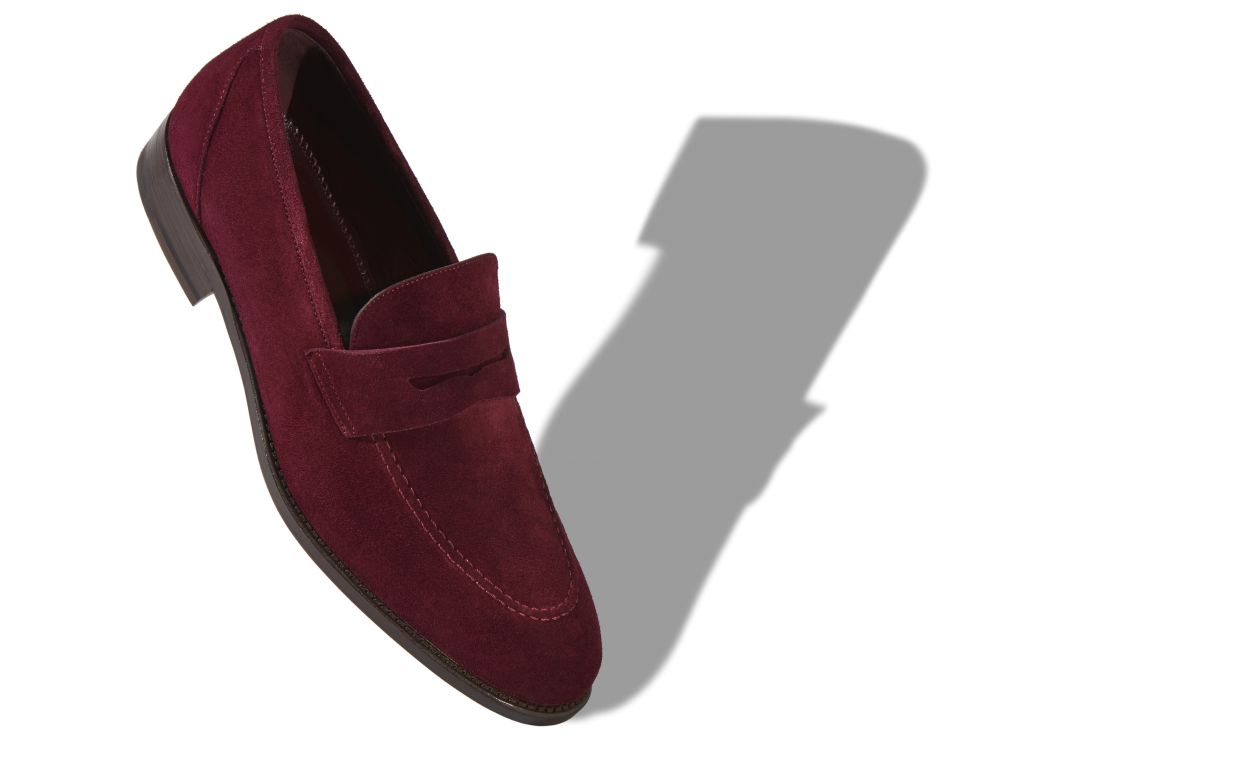 Maroon suede loafers clearance