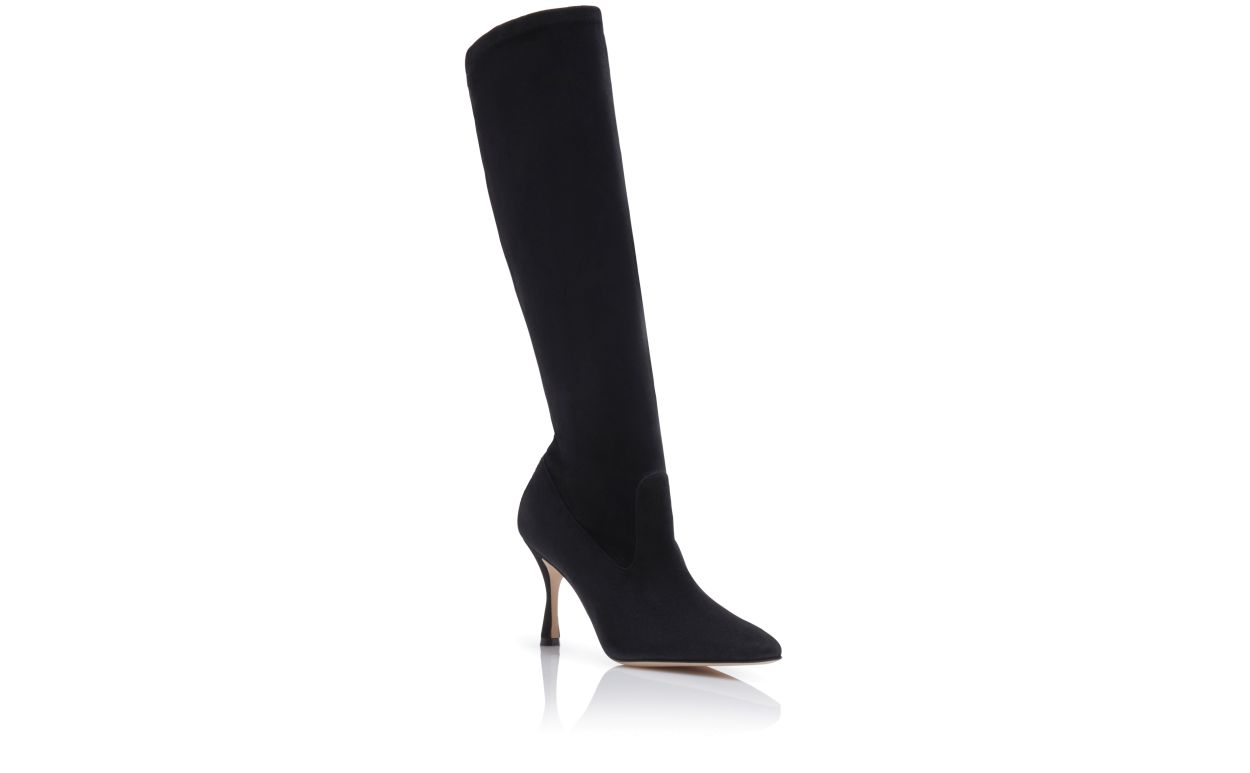 suede black sock boots