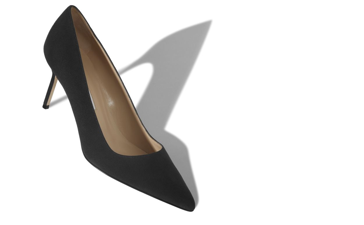70 | Charcoal Pointed Toe Pumps | Manolo Blahnik
