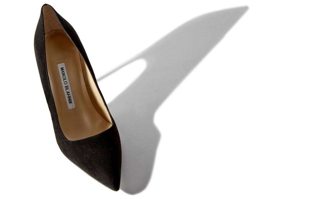 BB 70 | Black Suede Pointed Pumps | Blahnik