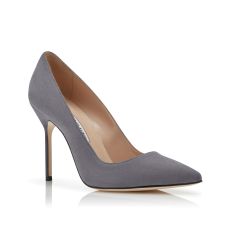 BB | Grey Suede Pointed Toe Pumps | Manolo Blahnik