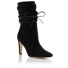 CAVASHIPLA | Black Suede Slouchy Ankle Boots | Manolo Blahnik