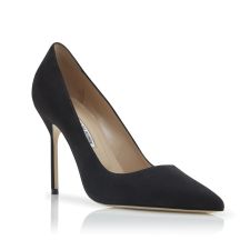 BB | Charcoal Black Pointed Toe Pumps | Manolo Blahnik