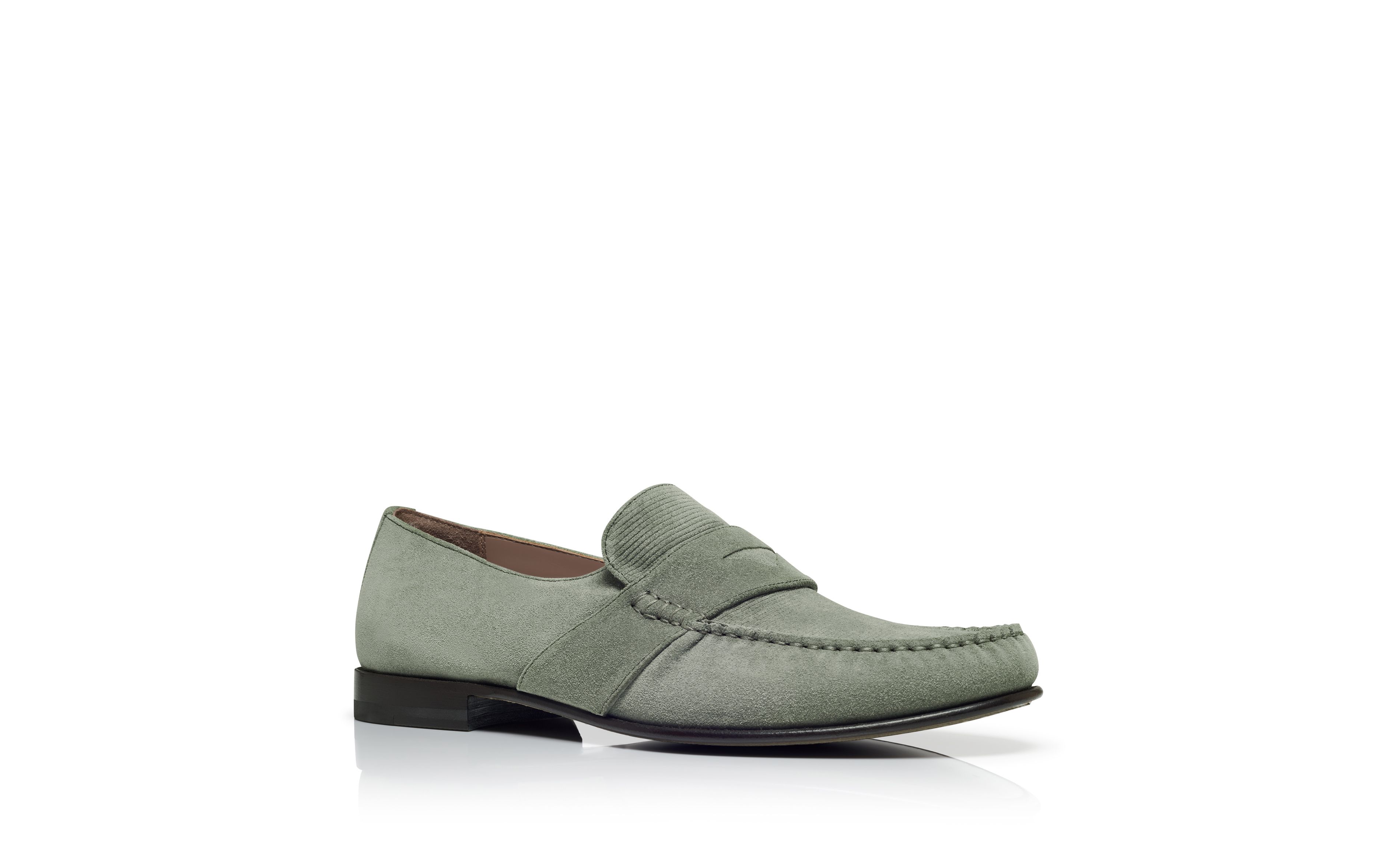 Designer Khaki Suede Loafers  - Image Upsell