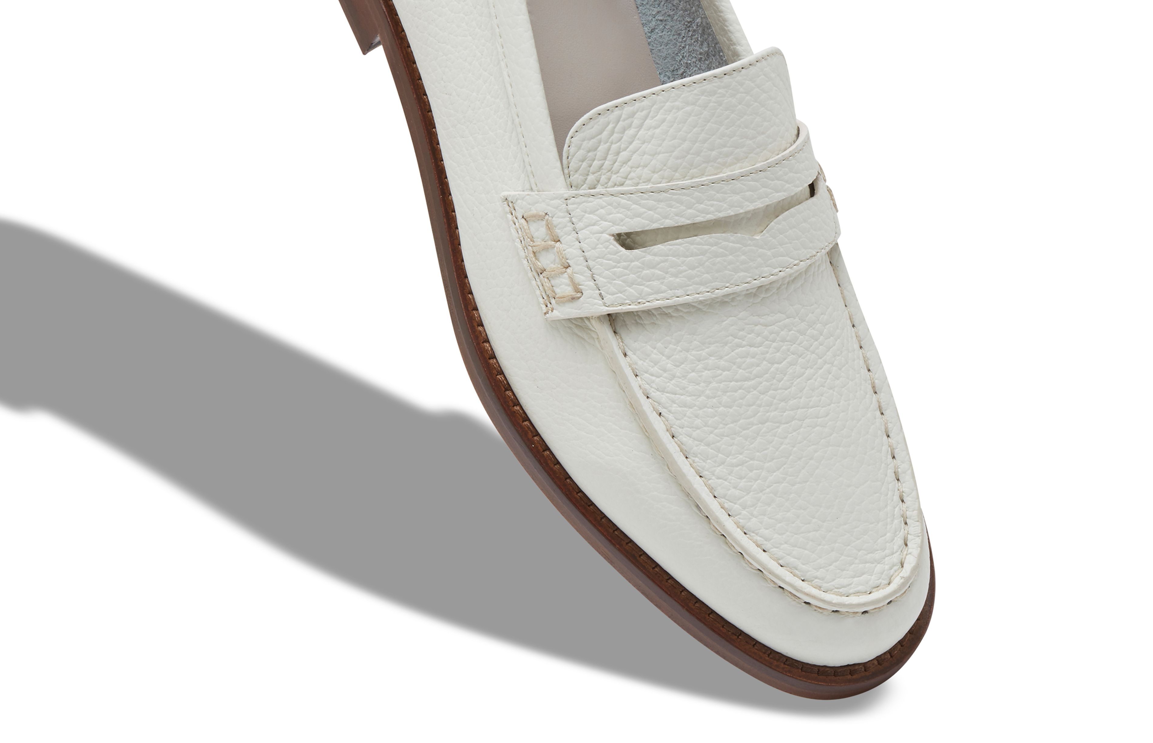 PERRY | White Calf Leather Penny Loafers | Manolo Blahnik