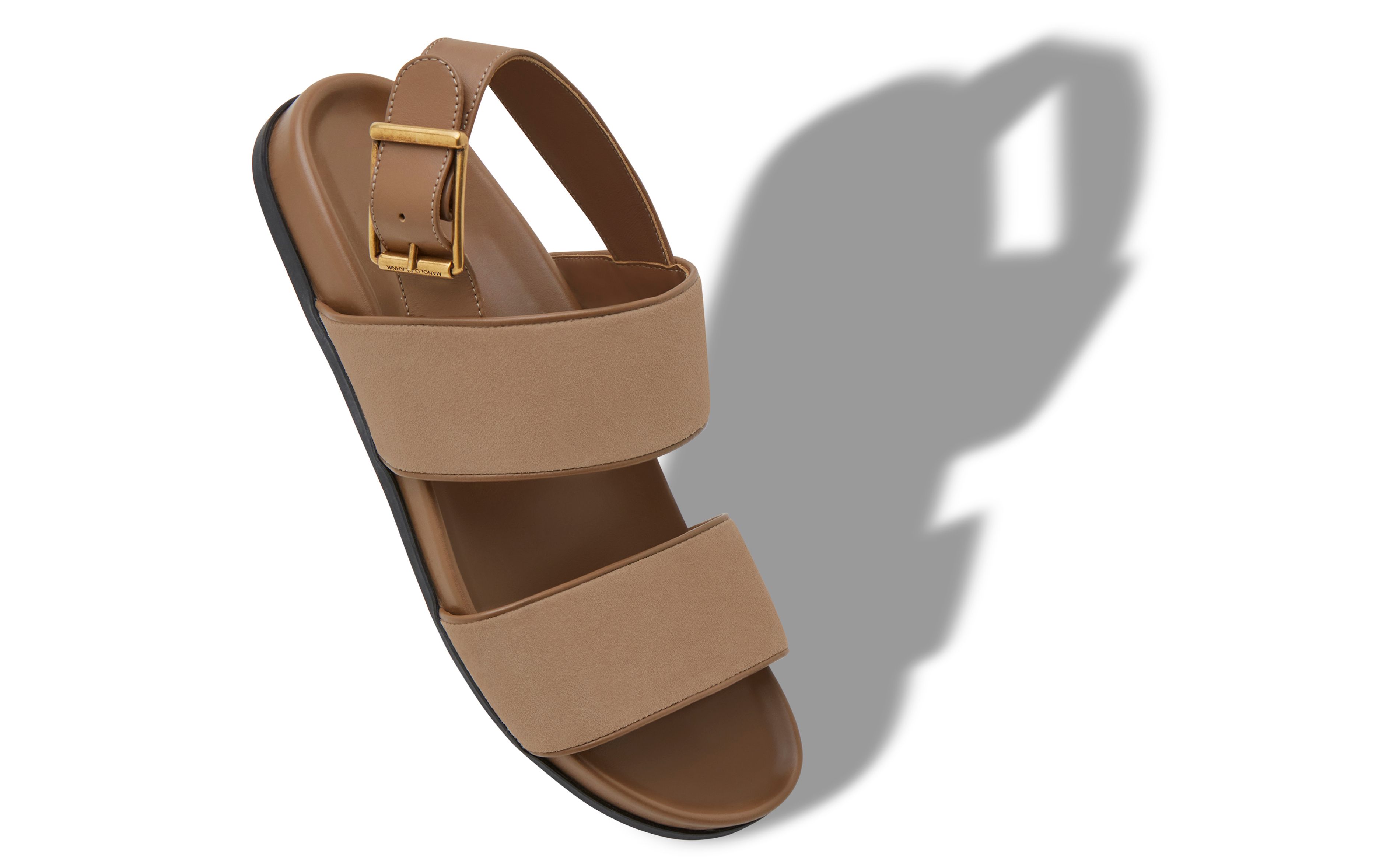 Designer Light Brown Suede Sandals - Image Main
