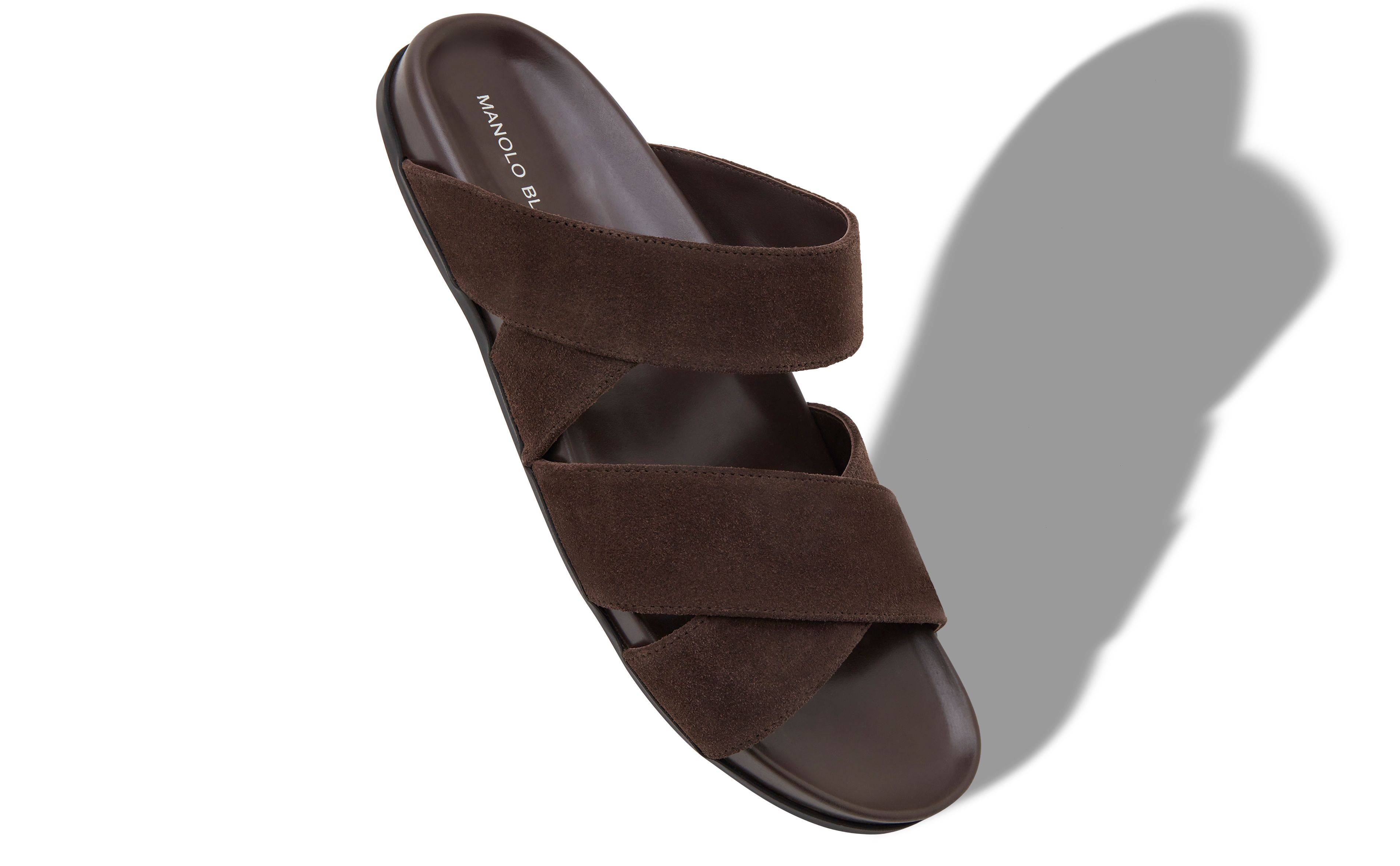 Designer Dark Brown Suede Sandals - Image Main