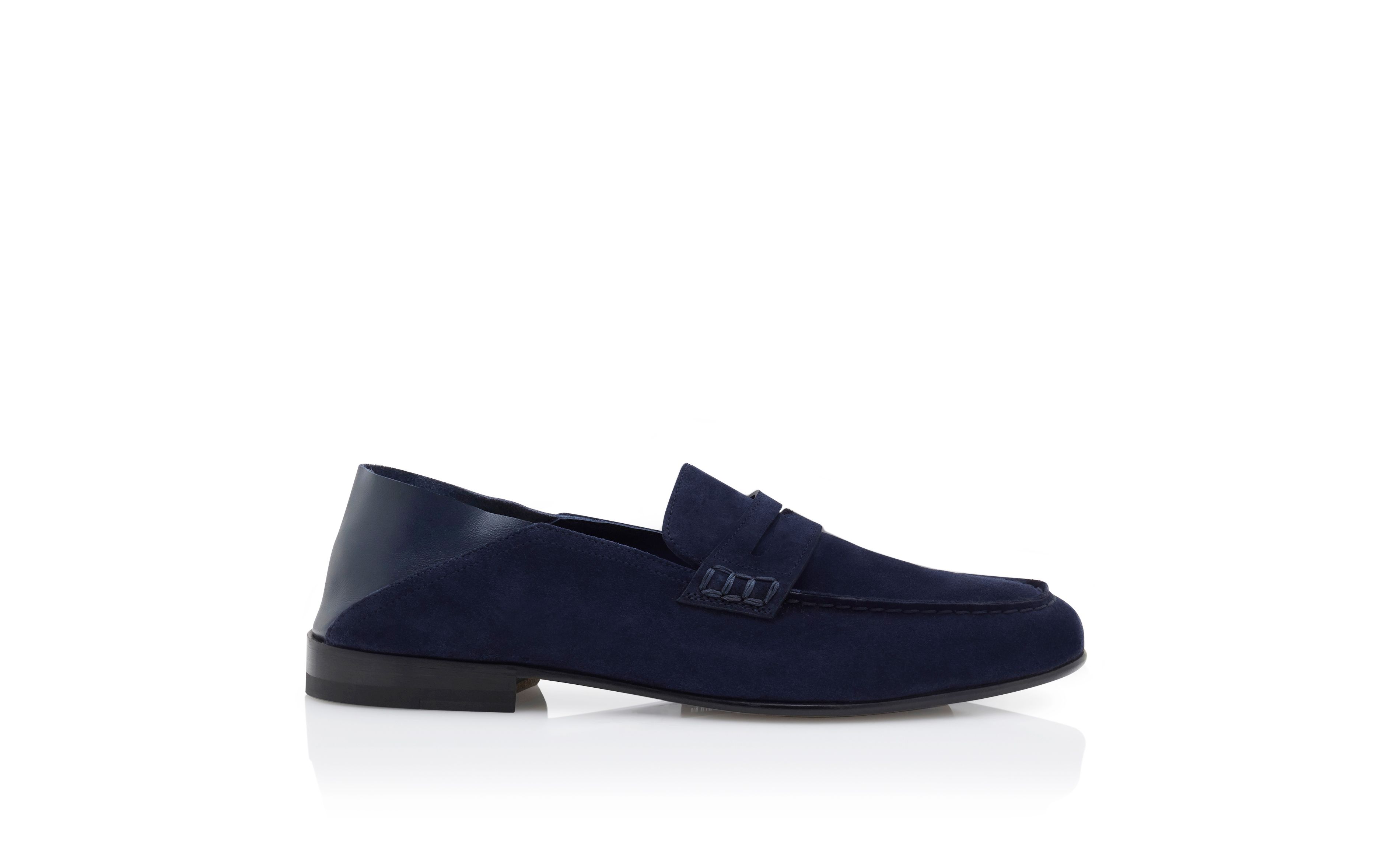 ladies navy blue penny loafers