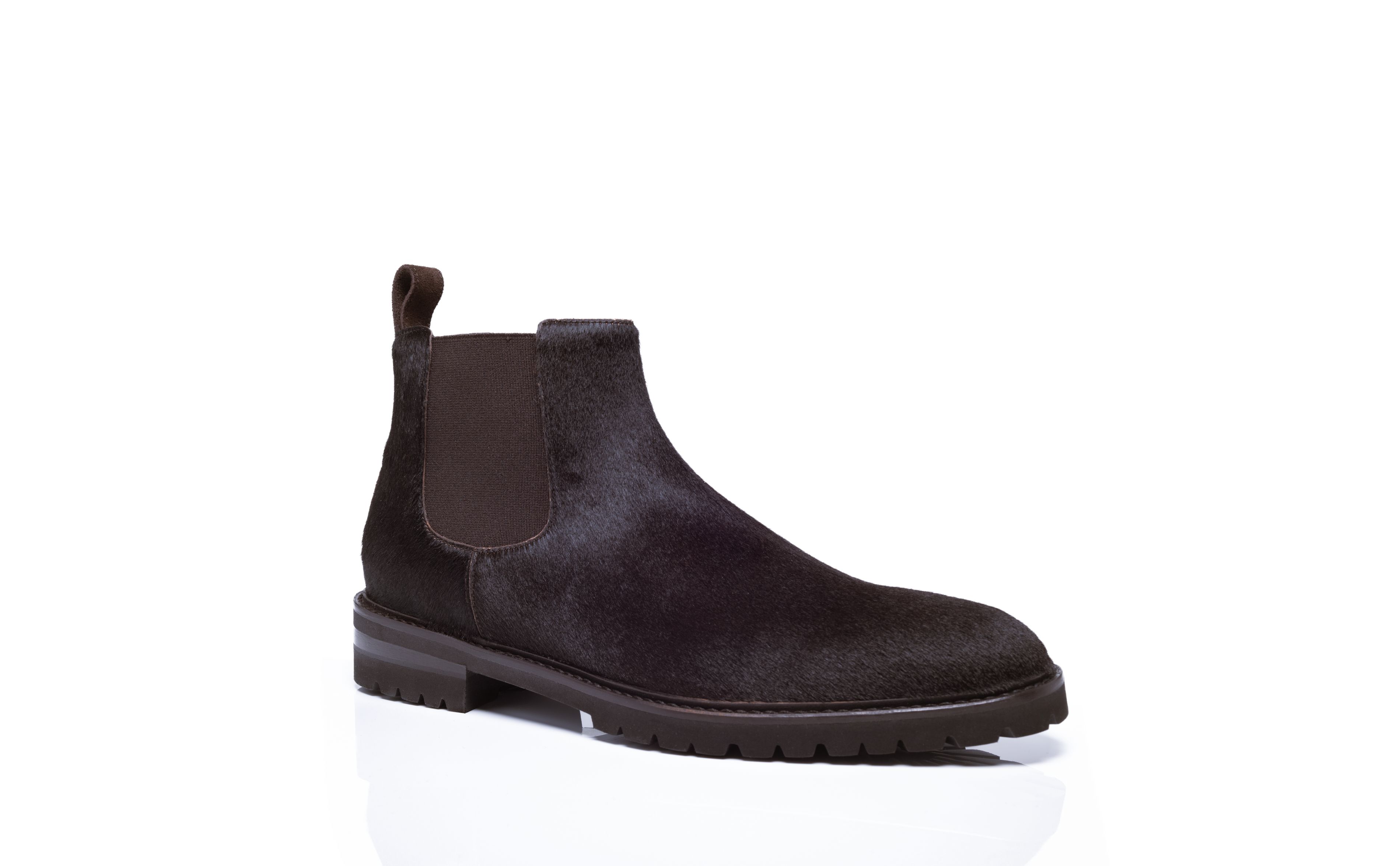 Designer Dark Brown Calf Hair Chelsea Boots - Image Upsell