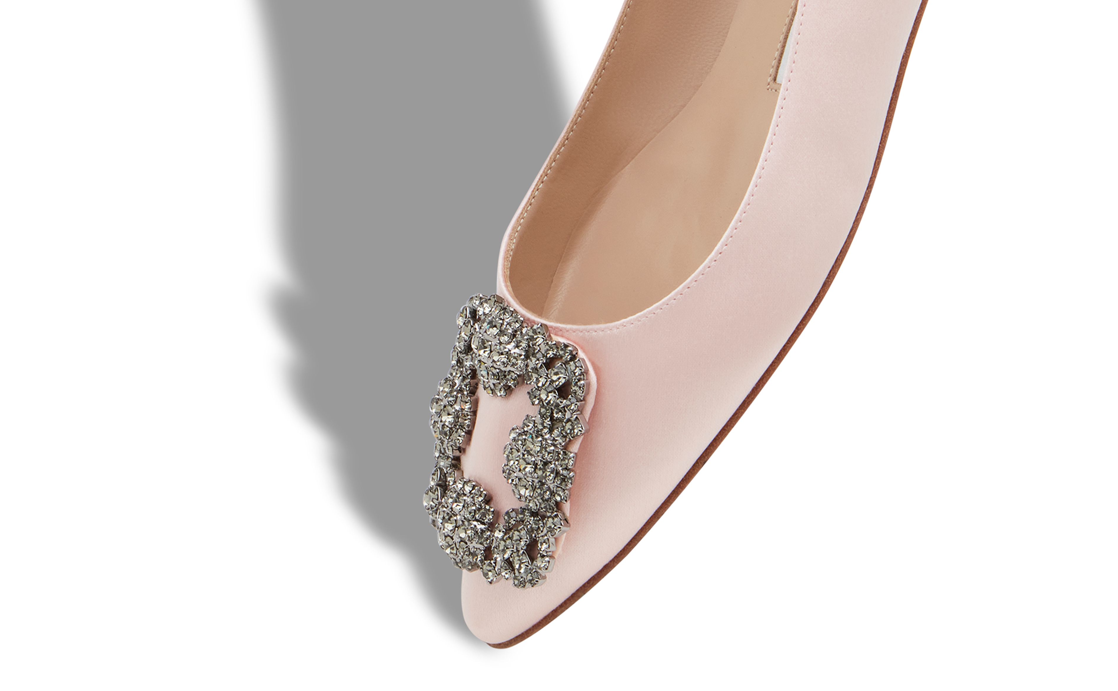 HANGISIFLAT | Light Pink Satin Jewel Buckle Flat Shoes | Manolo HANGISIFLAT | Light Pink Satin Jewel Buckle Flat Shoes | Manolo