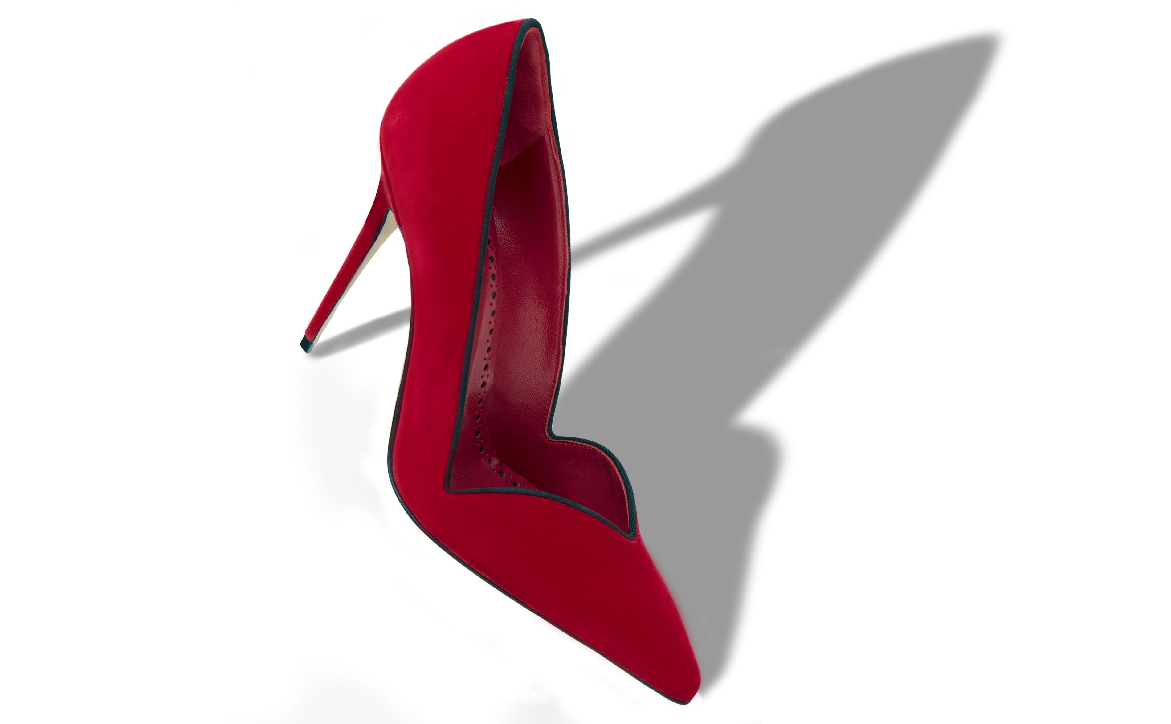 Red velvet pumps