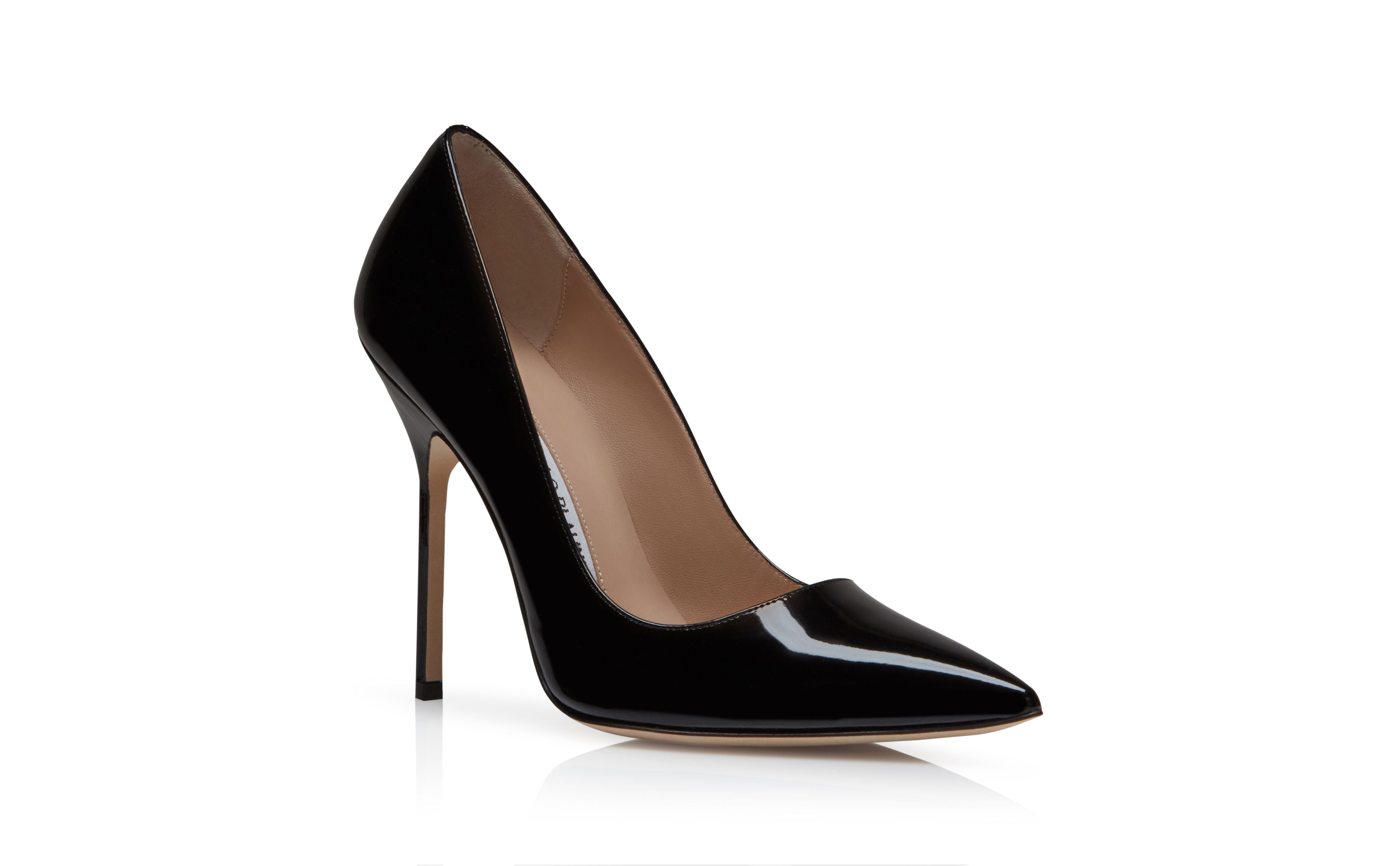 Designer Black Patent Leather Pointed Toe Pumps - Image Upsell